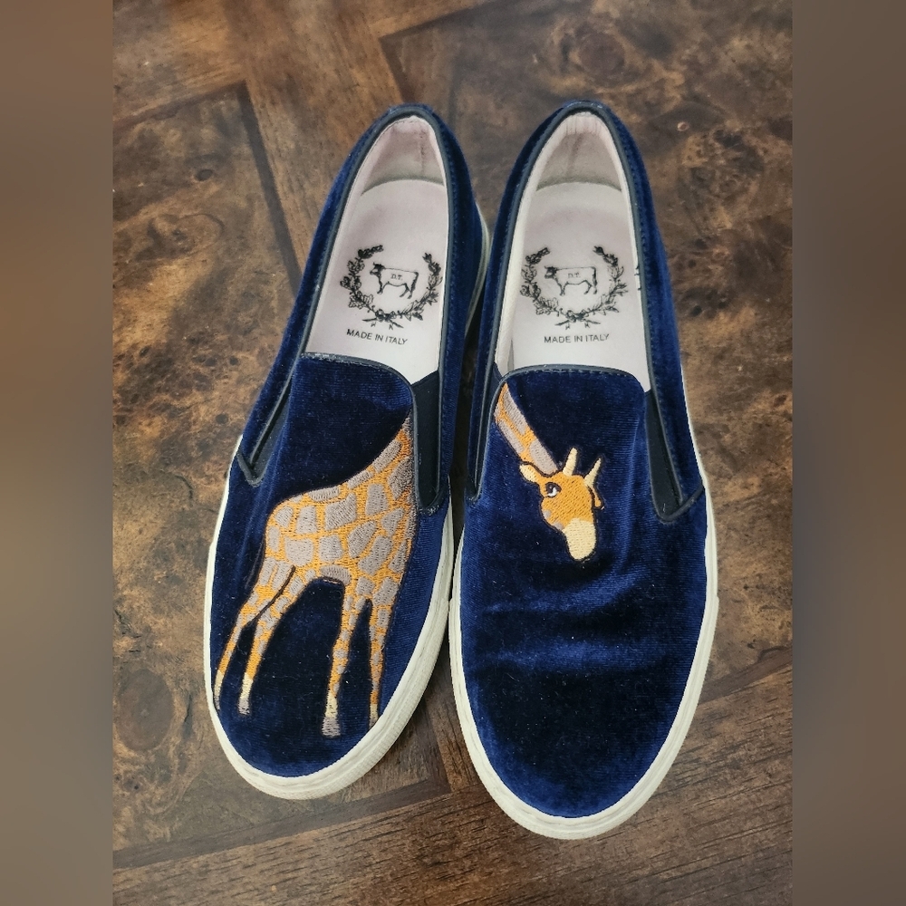 Del Toro Giraffe Embroidery Slip On Sneakers size 5 - Picture 2 of 5